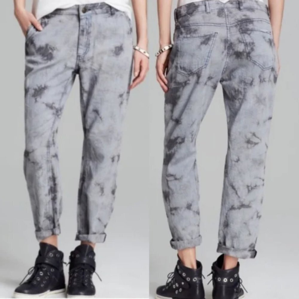 L'agence La'T Grey Tie Dye Boyfriend Pants